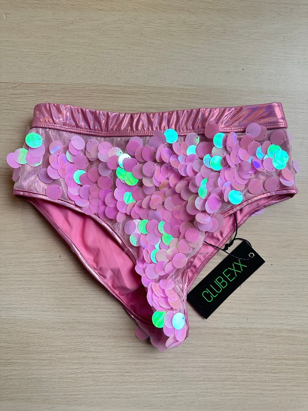 Dolls Kill Club Exx Pink Sequin Booty Short - Size S - NWT